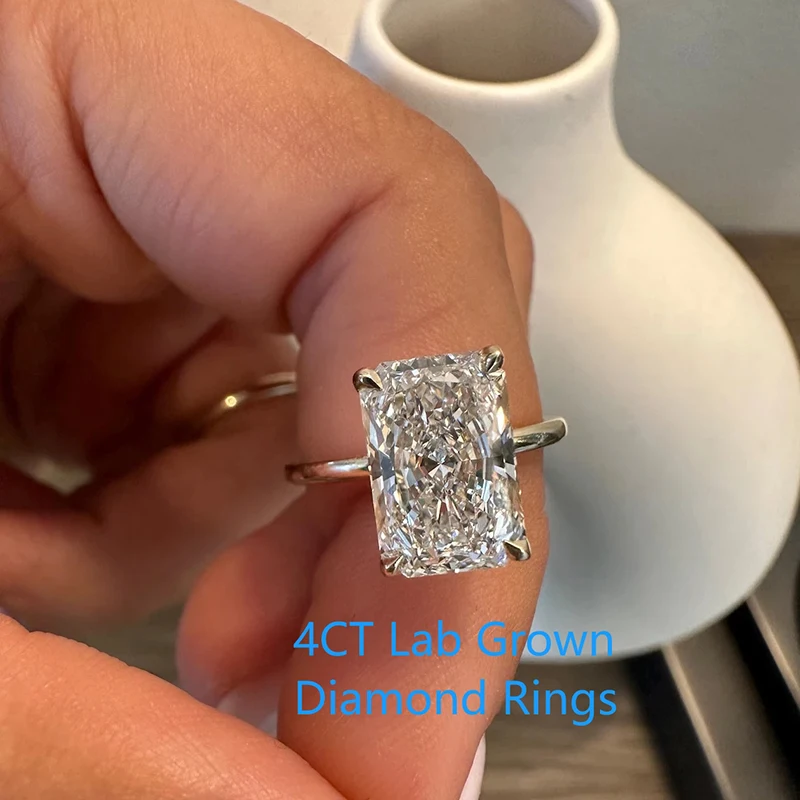 4 Ct Radiant Cut IGI Certified CVD HPHT Lab Grown Diamond DEF VS-VVS Hidden Hal…