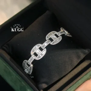 KUGG 100% 18K White Gold Bracelet Luxury 6.0carat Real Natural Diamond Bracelet Fashion Design High Party Jewelry for Women