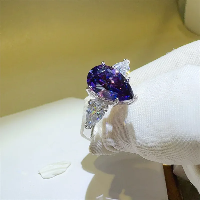 SACE GEMS GRA Certified 1-3CT Moissanite Ring VVS1 Lab Diamond Solitaire Ring for Women Engagement Promise Wedding Band Jewelry - Image 4