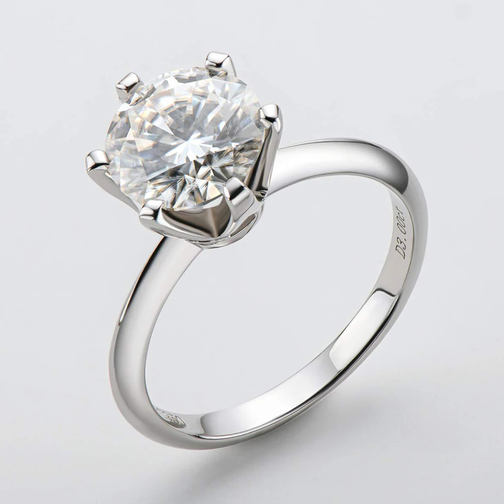10CT 14mm Moissanite Engagement Ring With GRA Certified Classic Lab Diamond Promise Band 925 Sterling Silver Jewelry for Women - Image 2