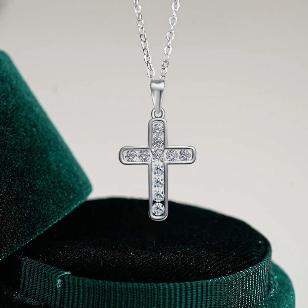 Cross Moissanite Necklace Hip Hop Women Men Cross Pendant Chain D Color Lab Diamond Neck Chain for GRA Certified Fine Jewely - Image 2