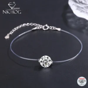 NKHOG 6/8mm Real Moissanite Fishing Line Bracelets For Women S925 Silver Lab Diamond Transparent Chains Gifts Jewelry Certified