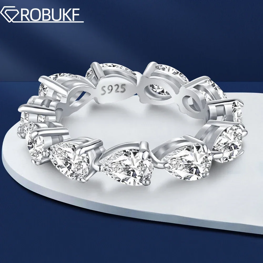 3*5mm Pear Cut Moissanite Ring For Women D Color VVS Lab Diamond S925 Silver Plated 18k Gold Wedding Band Jewelry GRA Certified