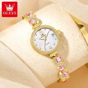 OLEVS Original Women's Bracelet Watch Luxury Quartz Wristwatch For Women Ladies Elegant Watches Stainless Steel Waterproof 5633