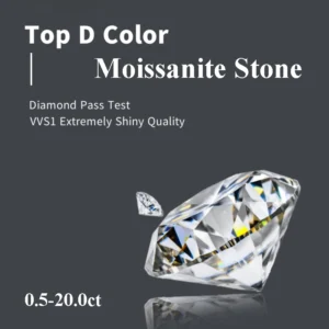 Extremely Shiny Quality D Color Round Cut Moissanite Loose Stones 0.5-20.0ct VVS1 Certified Moissanite Lab Diamonds Pass Tester