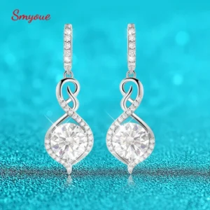 Smyoue 10cttw 11mm Moissanite Drop Earrings for Women 100% 925 Silver Earrings Original Certified Lab Diamond Wedding Jewelry