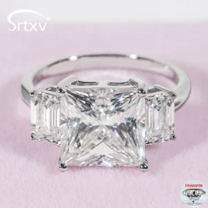 Certified 6CT D VVS Moissanite Wedding Ring For Women 925 Sterling Silver Sparkling Marriage Lab Diamond Band Gift Jewelry