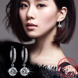 3 Carat Gra Certified Original Moissanite Hoop Earrings 925 Sterling Silver D Color Lab Diamond Drop Earrings for Women Jewelry