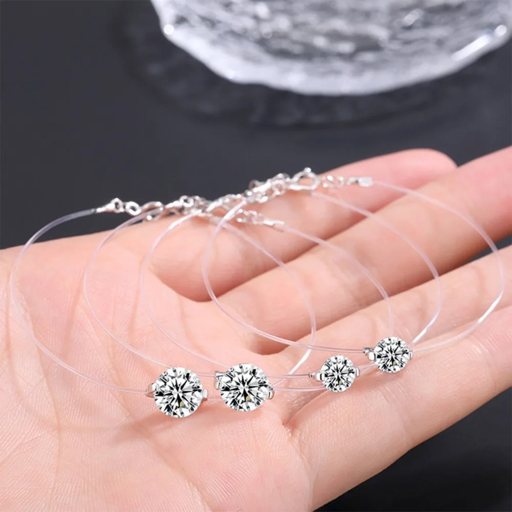 NKHOG 6/8mm Real Moissanite Fishing Line Bracelets For Women S925 Silver Lab Diamond Transparent Chains Gifts Jewelry Certified - Image 3