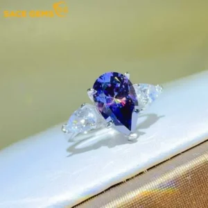 SACE GEMS GRA Certified 1-3CT Moissanite Ring VVS1 Lab Diamond Solitaire Ring for Women Engagement Promise Wedding Band Jewelry