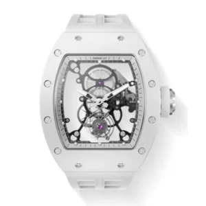 CRONUSART Men Tourbillon Watch 50mm Tonneau Mechanical Wristwatch Ceramic Case Sapphire Mirror Skeleton Dial Luminous