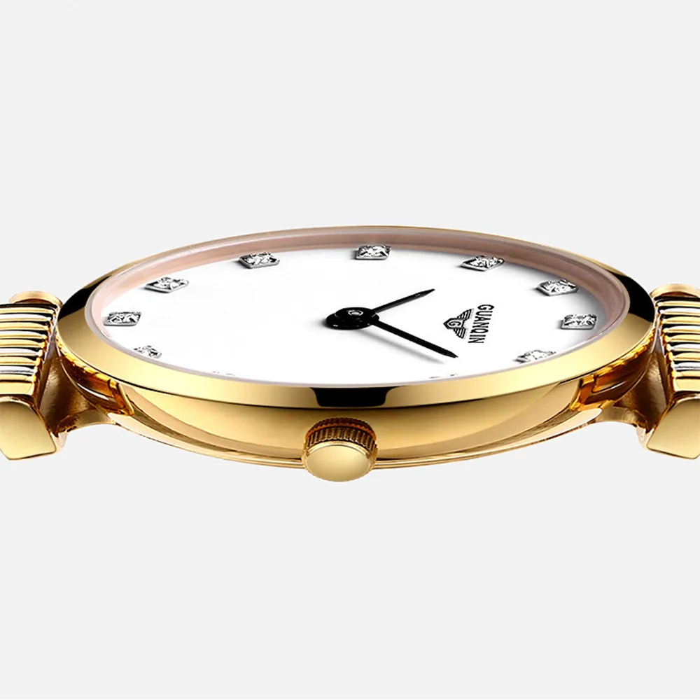 Couple Wrist Watches GUANQIN Fashion Stainless Steel Quartz Wristwatch for Men and Women Luxury Matching Timepieces for Lovers - Image 6