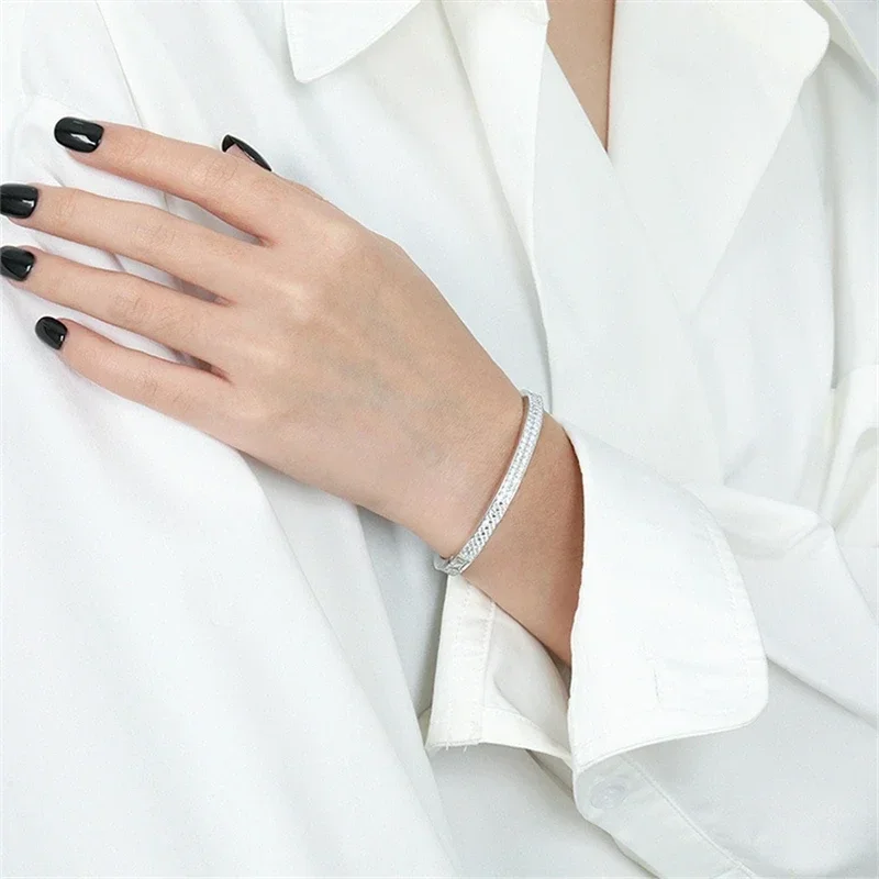 2MM D Color Round Moissanite Bangles For Women GRA Certified S925 Silver Lab Diamond Oval Bracelet Sparkling Jewelry Gifts - Image 5