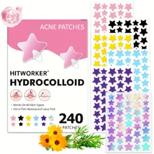 240Pcs Hitworker Waterfilm Ultra-thin Waterproof Easy-to-use Face Sticker for clearing acne and scars Vivid Star Design All Skin