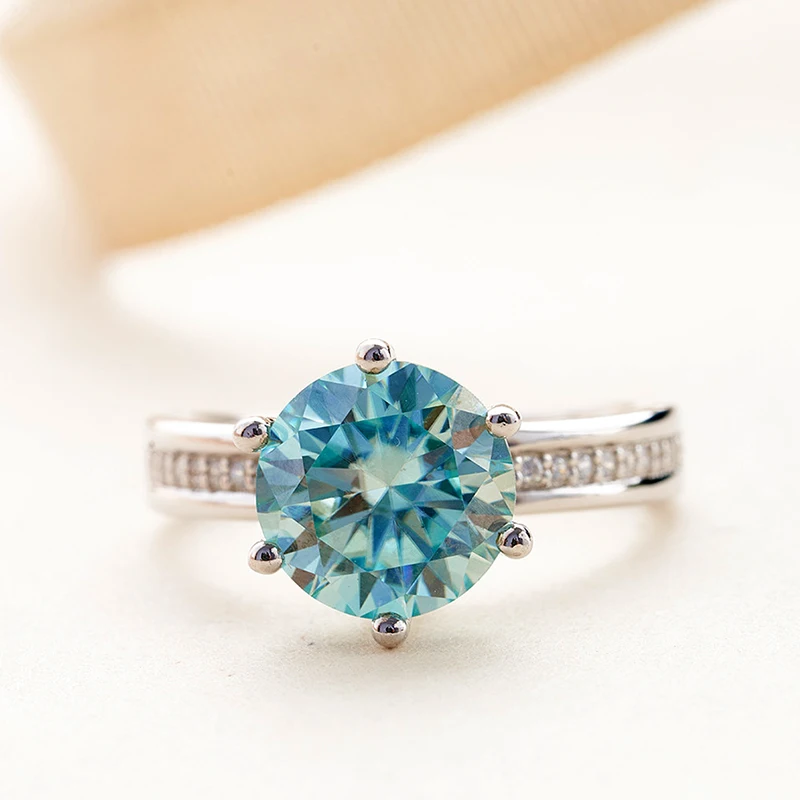 JoyceJelly 3 CT 9mm D Color VVS Moissanite Ring GRA Certified Lab Created Diamond Wedding Band Solid 925 Silver Luxury Jewelry