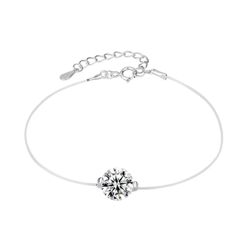 NKHOG 6/8mm Real Moissanite Fishing Line Bracelets For Women S925 Silver Lab Diamond Transparent Chains Gifts Jewelry Certified - Image 5