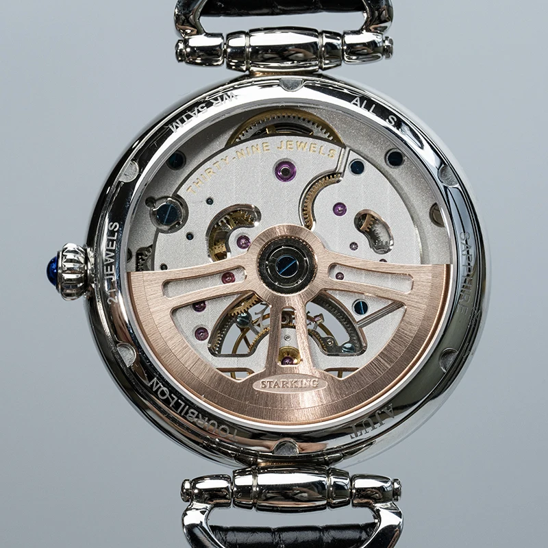 AJUT Automatic Tourbillon Mechanical Women Watch Sapphire Luxury Full Diamond Dial Self Winding Movement Ladies Watch 0397L - Image 5