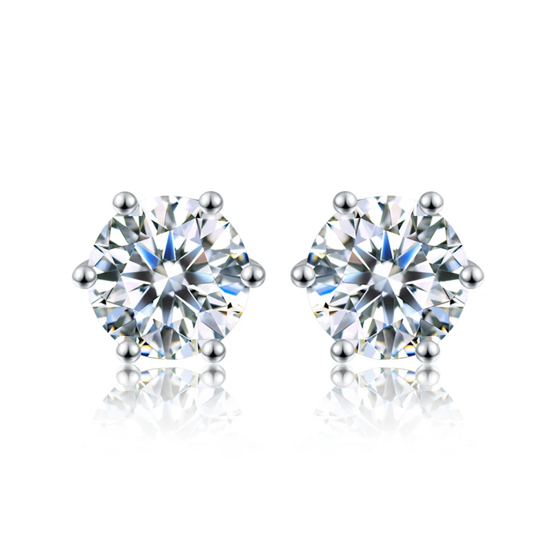 DW 0.1ct-2ct D Color Certified Moissanite Stud Earrings Lab Created Diamond 925 Sterling Silver Gold Plated Wedding Fine Jewelry - Image 2