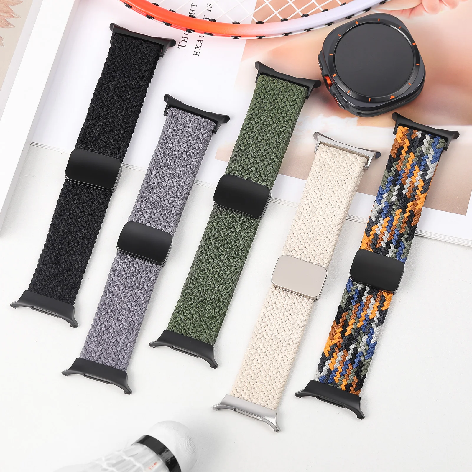 Braided Bands For Samsung Galaxy Watch Ultra 47mm watchband Magnetic wrist sport belt Bracelet Correa Galaxy Watch 7 Ultra Strap - Image 5