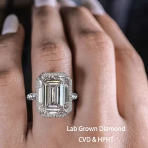 15 CT DEF / VS VVS Emerald Cut Lab Grown Diamond Ring IGI Certified Engagement Ring 14K 10K Gold ring