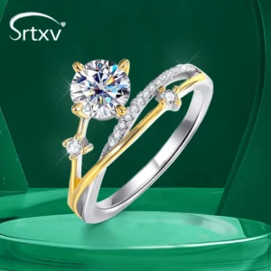Certified 1CT Moissanite Rings for Women S925 Silver VVS1 Lab Diamond Solitaire Ring Engagement Promise Wedding Band Jewelry