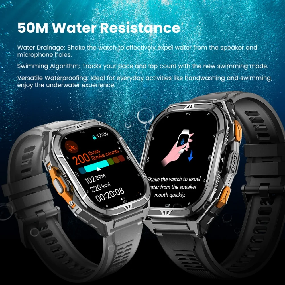 Leadoys-X5 GPS Smartwatch for Men 5ATM Blood Pressure Heart Rate Monitor Outdoor Running Swimming Sports Wrist Watch 2026 - Image 3