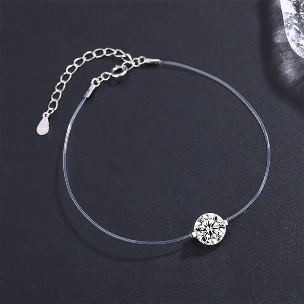 NKHOG 6/8mm Real Moissanite Fishing Line Bracelets For Women S925 Silver Lab Diamond Transparent Chains Gifts Jewelry Certified - Image 2