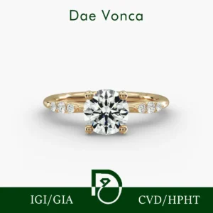 0.5-3.0ct Genuine Diamond Ring 9K/14K/18K Yellow Gold Brilliant Round Cut Lab Grown Diamond IGI Certified For Engagement