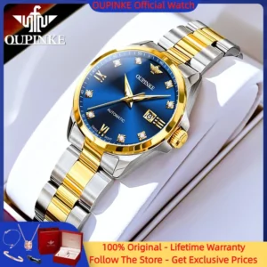 OUPINKE 3199 Swiss Women Automatic Mechanical Watch Brand Genuine Diamond Sapphire Mirror Elegant Bracelet Set Gift Women Watch