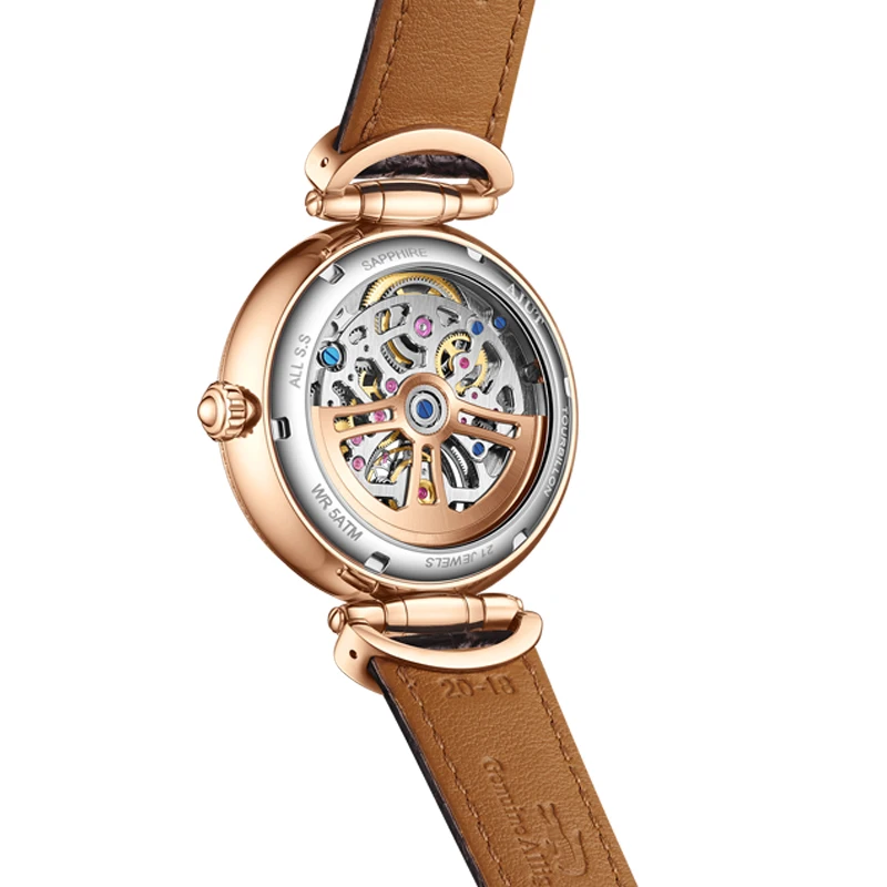 AJUT Automatic Tourbillon Mechanical Men's Watch Flying Tourbillon Movement Sapphire Luxury Man Watch Full Diamond Dial 0397 - Image 4