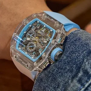 CRONUSART Men Chronograph Watch 50mm Luxury Tonneau Mechanical Wristwatch Sapphire Case Luminous Skeleton Dial Limited Version