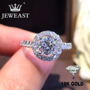 Natural Diamond 18K Gold Pure Gold Ring Beautiful Gemstone Ring Good Upscale Trendy Classic Party Fine Jewelry Hot Sell New 2025