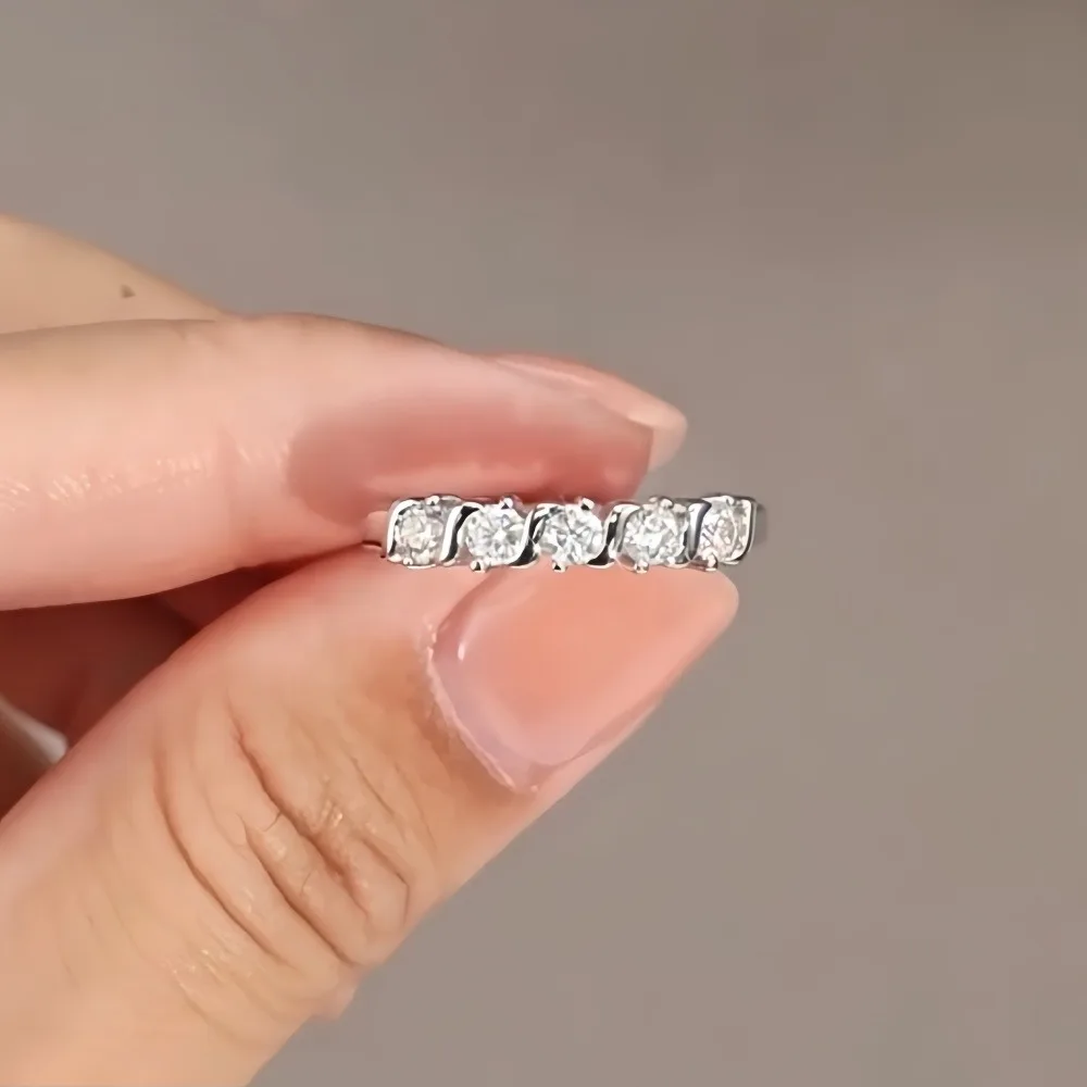 NKHOG 3mm Certified Moissanite Rings 925 Sterling Silver Wedding Engagement Band For Women Lab Diamond Gift No Fade Fine Jewelry - Image 2