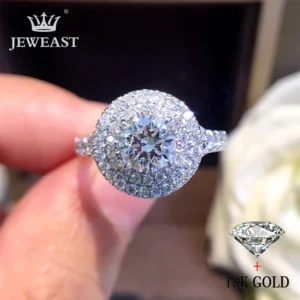 Natural Diamond 18K Gold Pure Gold Ring Beautiful Gemstone Ring Good Upscale Trendy Classic Party Fine Jewelry Hot Sell New 2025
