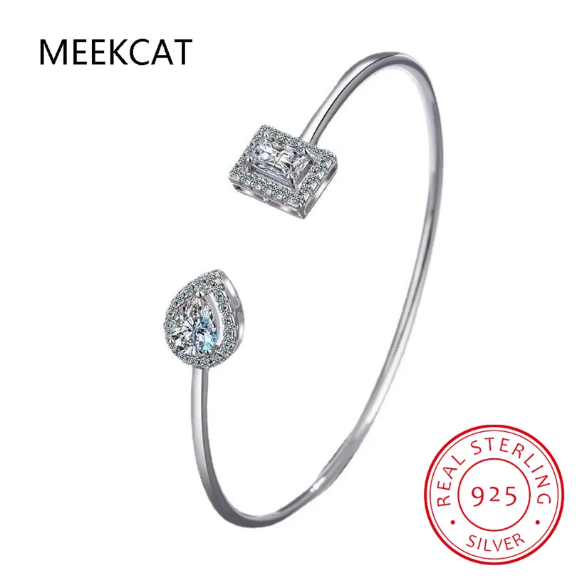 1CT Pear Cut GRA Certified Moissanite Bangles for Women S925 Solid Silver Lab Diamond Bracelets Birthday Gift Jewelry - Image 6