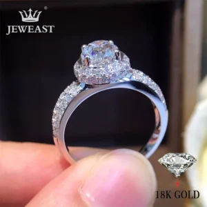 Natural Diamond 18K Gold Pure Gold Ring Beautiful Gemstone Ring Good Upscale Trendy Classic Party Fine Jewelry Hot Sell New 2025
