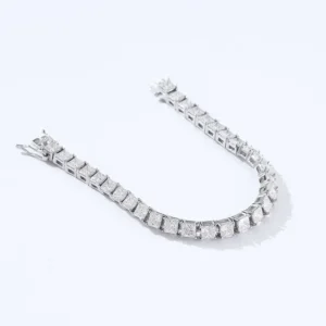 4x4mm D Color Princess Cut Moissanite Tennis Bracelet For Women GRA Certified S925 Silver Lab Diamond Hand Chain Jewelry