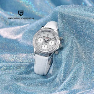 PAGANI DESIGN PD-1730 Women's Watches 36mm Chronograph Quartz Stainless Steel Waterproof Wrist Watch for Women Leather Watchband