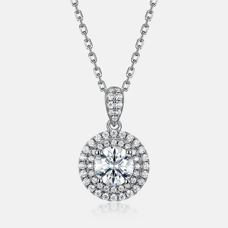 New 6.5MM D Color Moissanite Necklace Pendant For Women GRA Certified S925 Silver Lab Diamond Neck Chain Party Fine Jewelry - Image 6