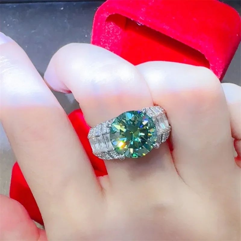 SACE GEMS GRA Certified 5CT Moissanite Ring VVS1 Lab Diamond Solitaire Ring for Women Engagement Promise Wedding Band Jewelry - Image 2