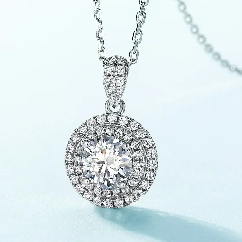 New 6.5MM D Color Moissanite Necklace Pendant For Women GRA Certified S925 Silver Lab Diamond Neck Chain Party Fine Jewelry - Image 5