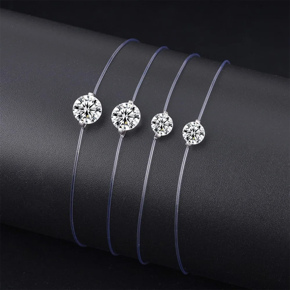 NKHOG 6/8mm Real Moissanite Fishing Line Bracelets For Women S925 Silver Lab Diamond Transparent Chains Gifts Jewelry Certified - Image 4
