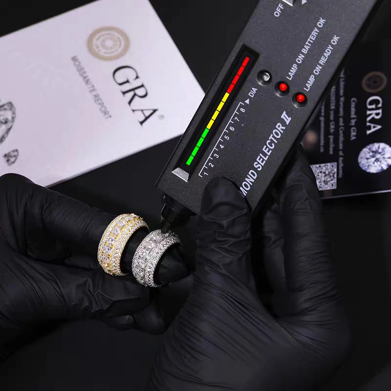 BXINY Luxury Full Moissanite Rings 925 Sterling Silver D Color Lab Diamond For Women Men Hiphop Bands Fine Jewelry GRA Certified - Image 6