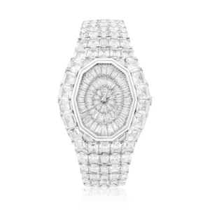 BELLUX White Full Diamond Substantial Luxury Gemstone Inlaid Watch for Men and Women Fine Jewelry Watch