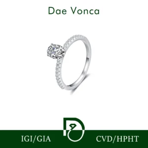 Oval Cut Pavé Diamond Ring 18K White Gold 2.0CT VVS Custom Lab Grown Diamond Ladies Wedding Rings IGI Certified