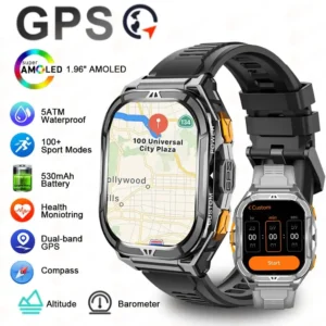 Leadoys-X5 GPS Smartwatch for Men 5ATM Blood Pressure Heart Rate Monitor Outdoor Running Swimming Sports Wrist Watch 2026