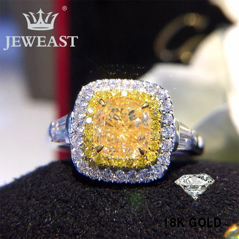 Natural Diamond 18K Gold Pure Gold Ring Beautiful Gemstone Ring Good Upscale Trendy Classic Party Fine Jewelry Hot Sell New 2025
