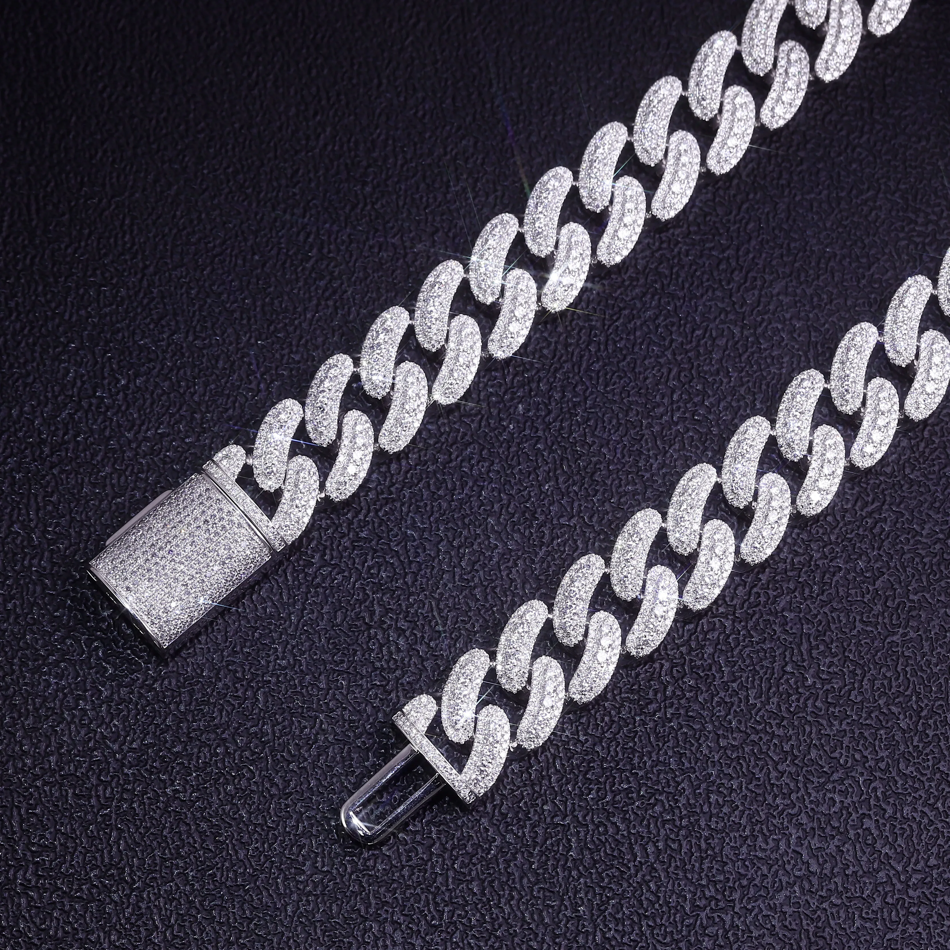 Provence 10K/14K/18K Moissanite Cuban Link Necklace for Men 15 mm Miami Chain for Boyfriend Hip Hop Necklace Custom Jewelry - Image 2