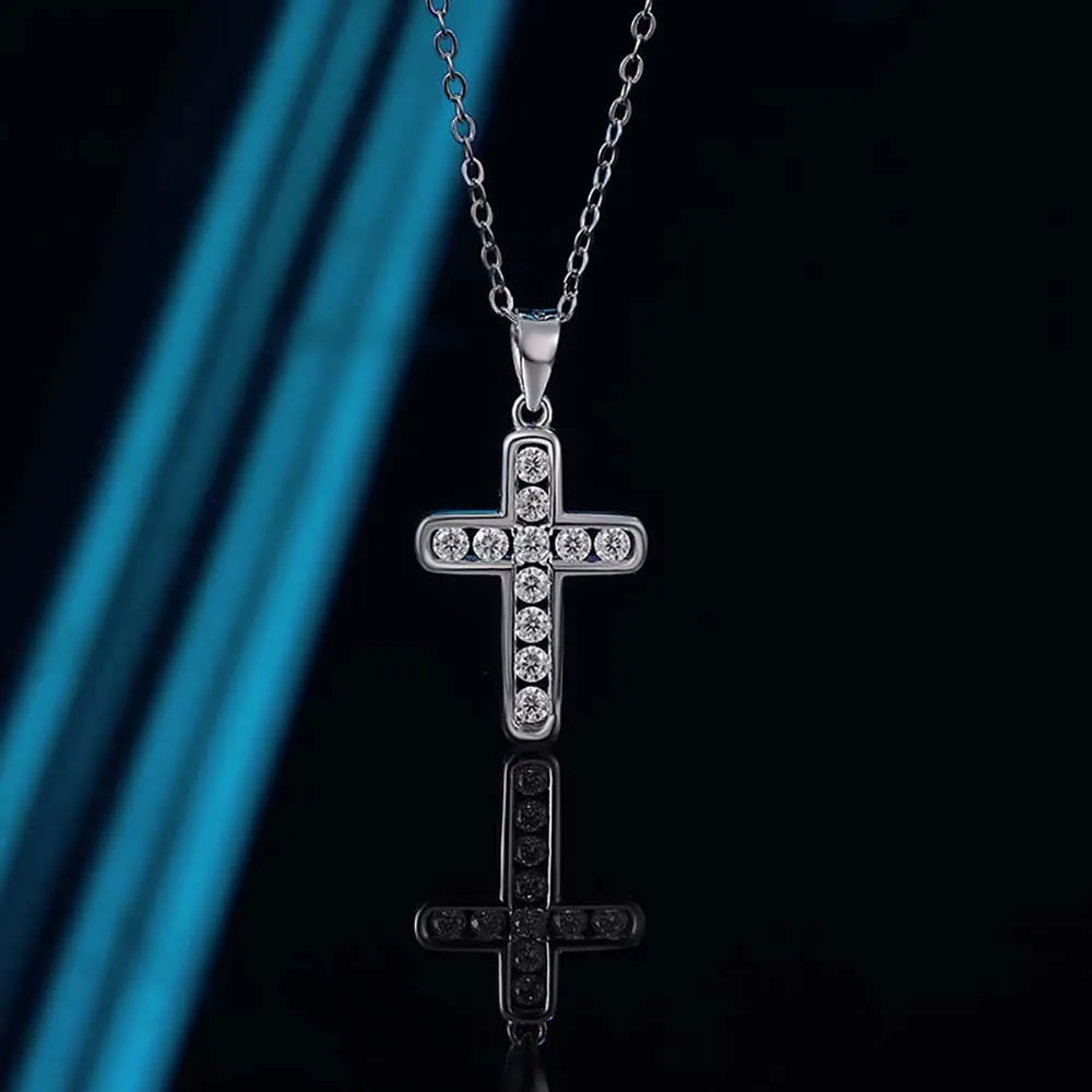 Cross Moissanite Necklace Hip Hop Women Men Cross Pendant Chain D Color Lab Diamond Neck Chain for GRA Certified Fine Jewely - Image 4