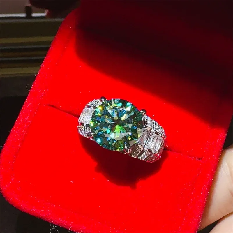 SACE GEMS GRA Certified 5CT Moissanite Ring VVS1 Lab Diamond Solitaire Ring for Women Engagement Promise Wedding Band Jewelry - Image 4